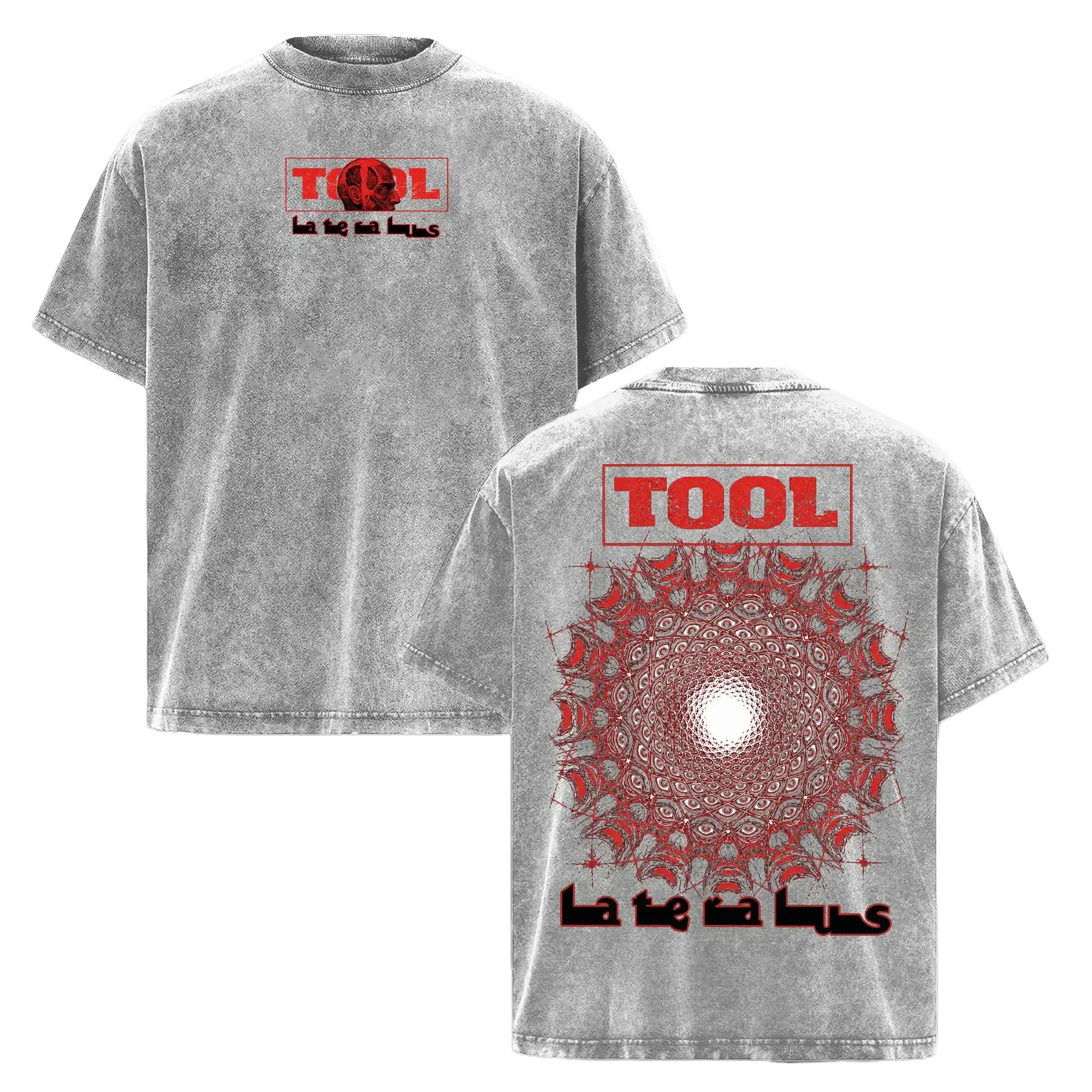 Vintage Red Kaleidoscope Mandala Acid Wash Street Tee