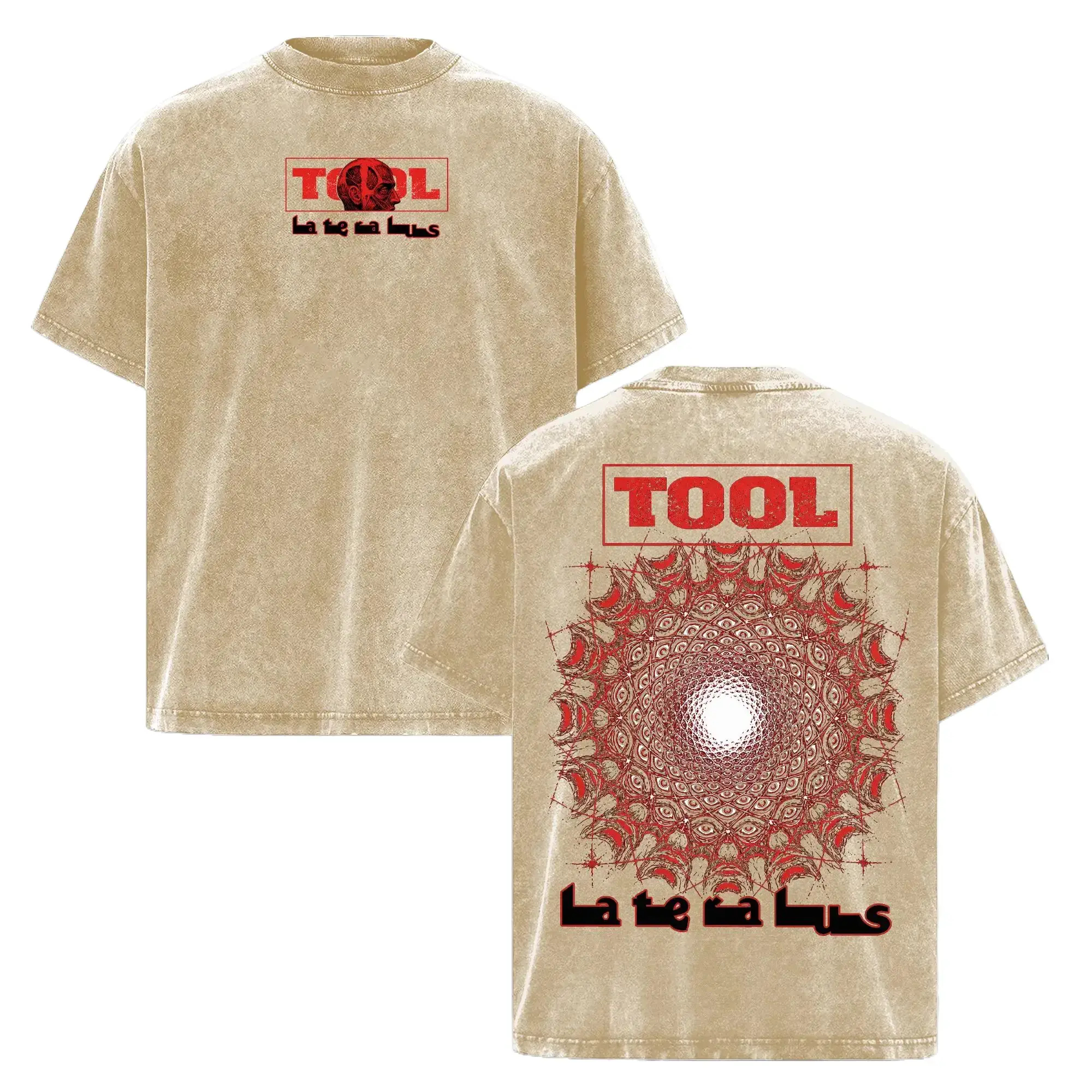 Vintage Red Kaleidoscope Mandala Acid Wash Street Tee