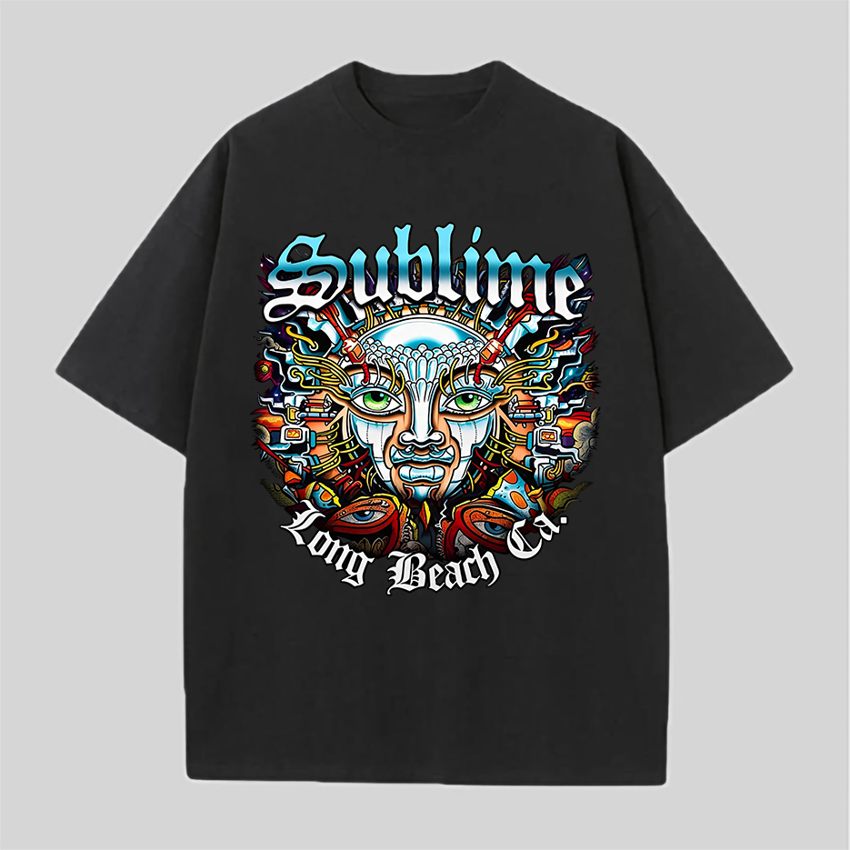 Sublime Long Beach CA Tribal Face Graphic Tee