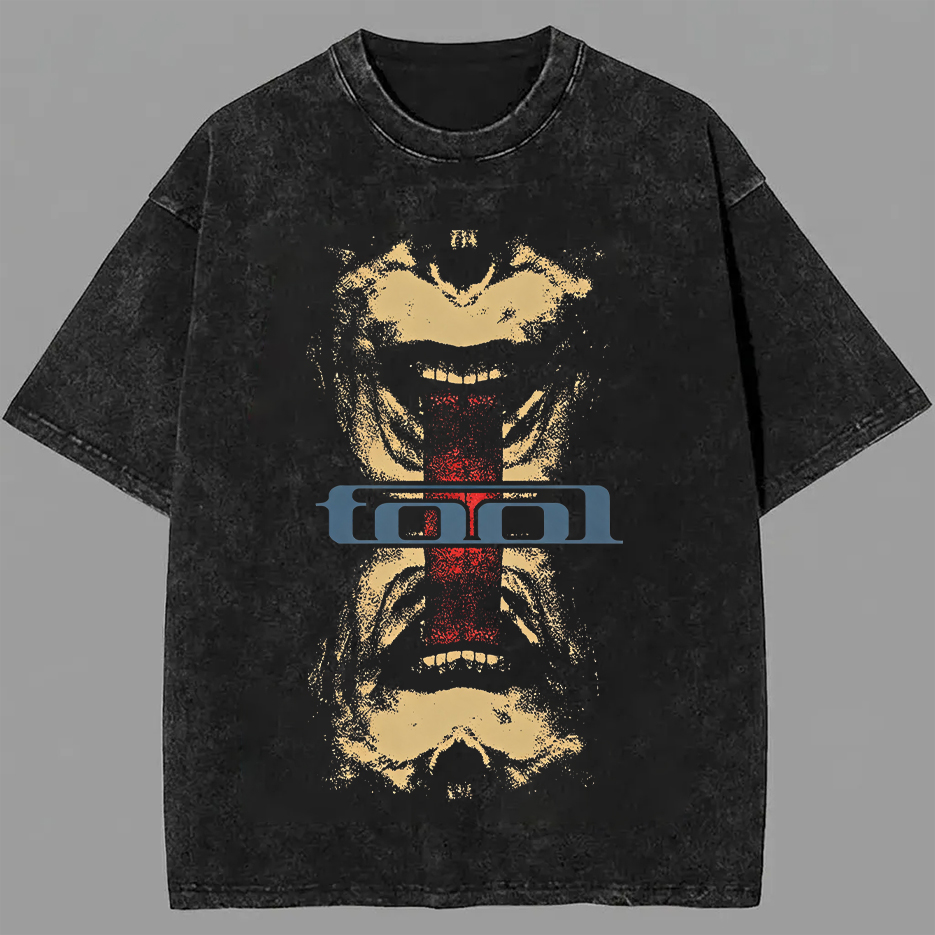 Washed Retro Tool Classic Logo Graphic Streetwear Tee