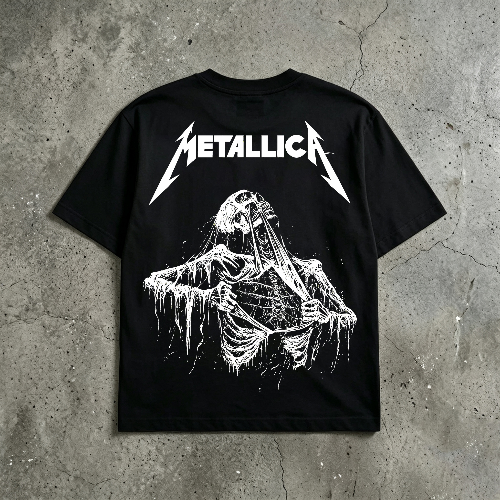 Metallica Dripping Skeleton Horror Graphic Tee