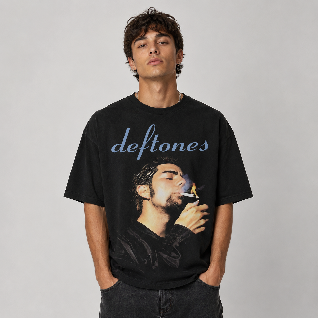 Deftones Smoking Portrait Graphic Tee