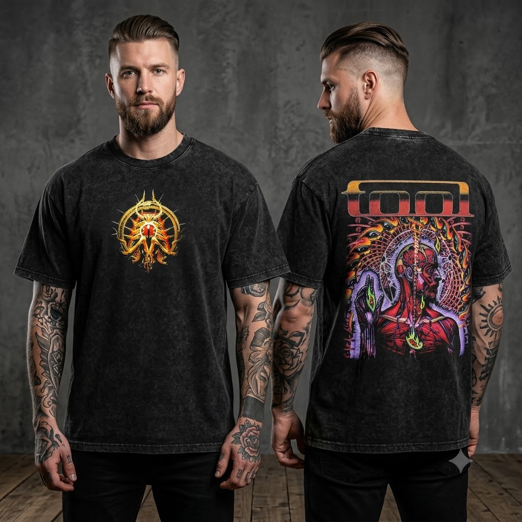 Vintage Washed  "Fiery Anatomy" Band Tee