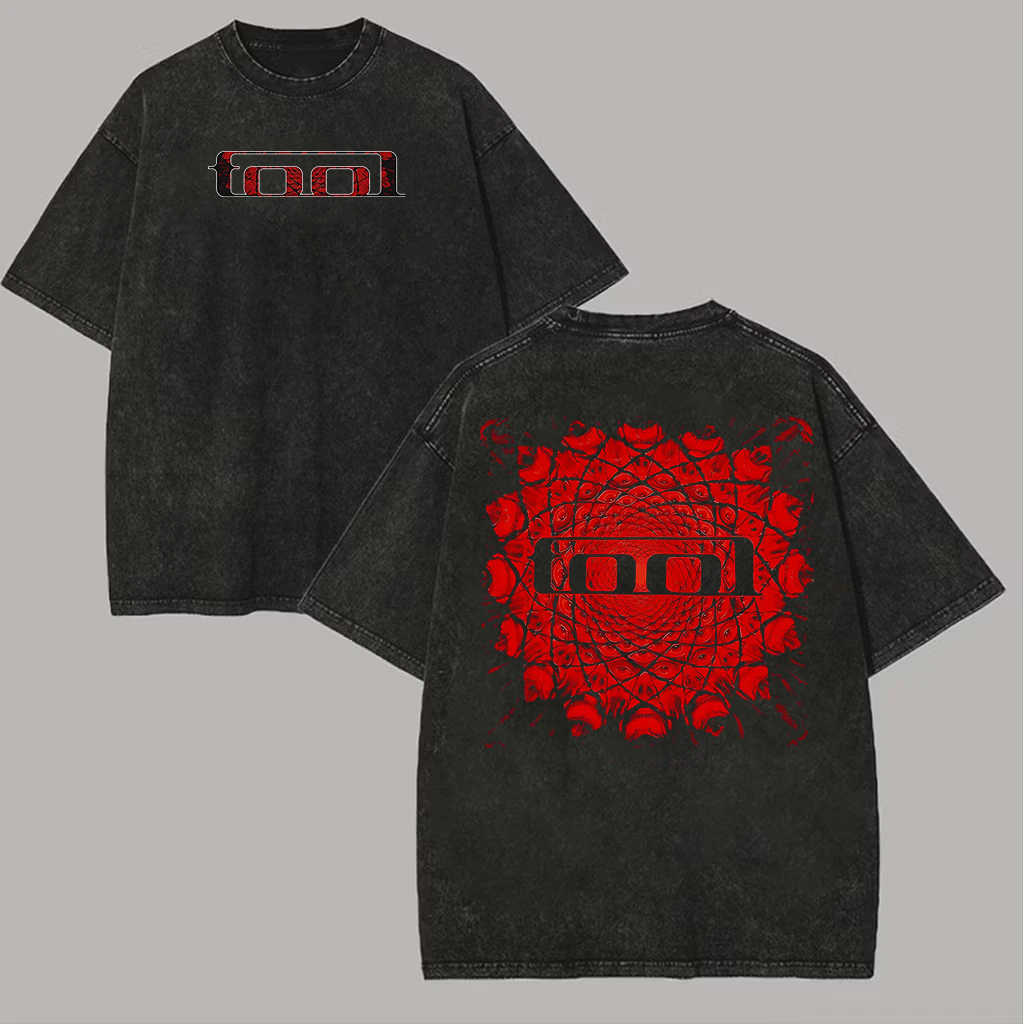 Red Mandala All-Seeing Eye Tool Double Sided Washed Tee