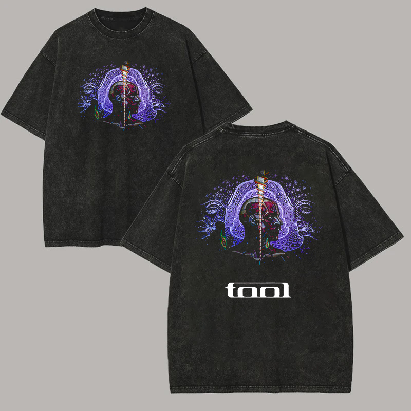 Trippy Purple Anatomical Man Oversized Vintage Rock Tee