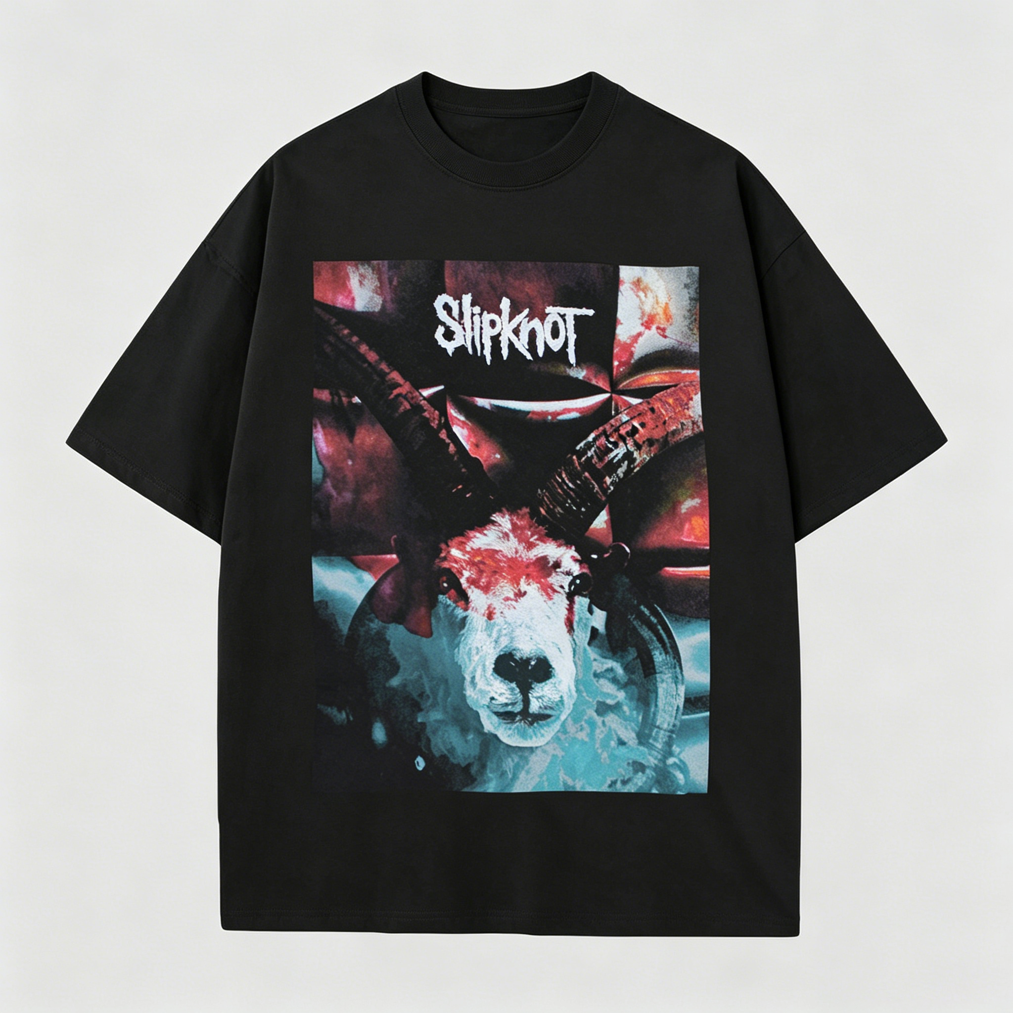 Demon Goat Gray Chapter Oversized Black Tee