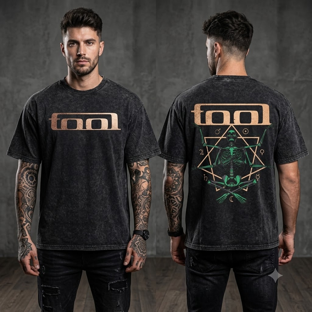 "Alchemy Skeleton" Washed Oversized Rock Tee