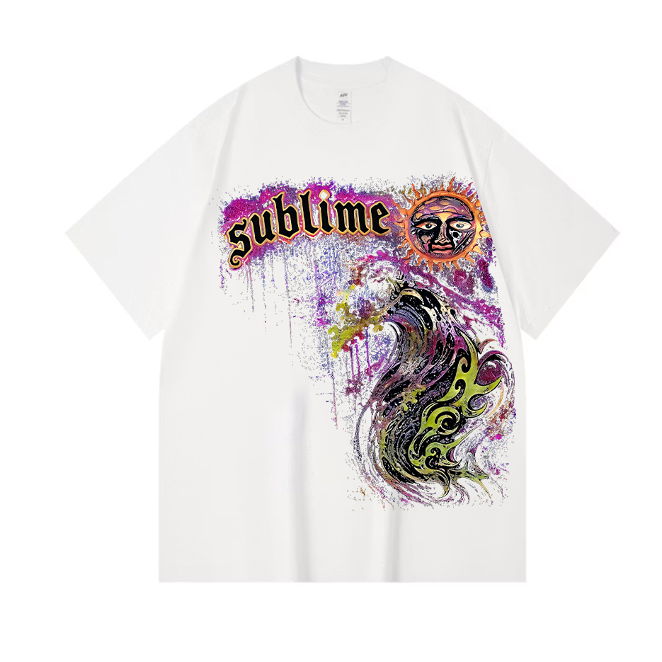 Splatter Paint Tribal Wave Oversized Band T-Shirt