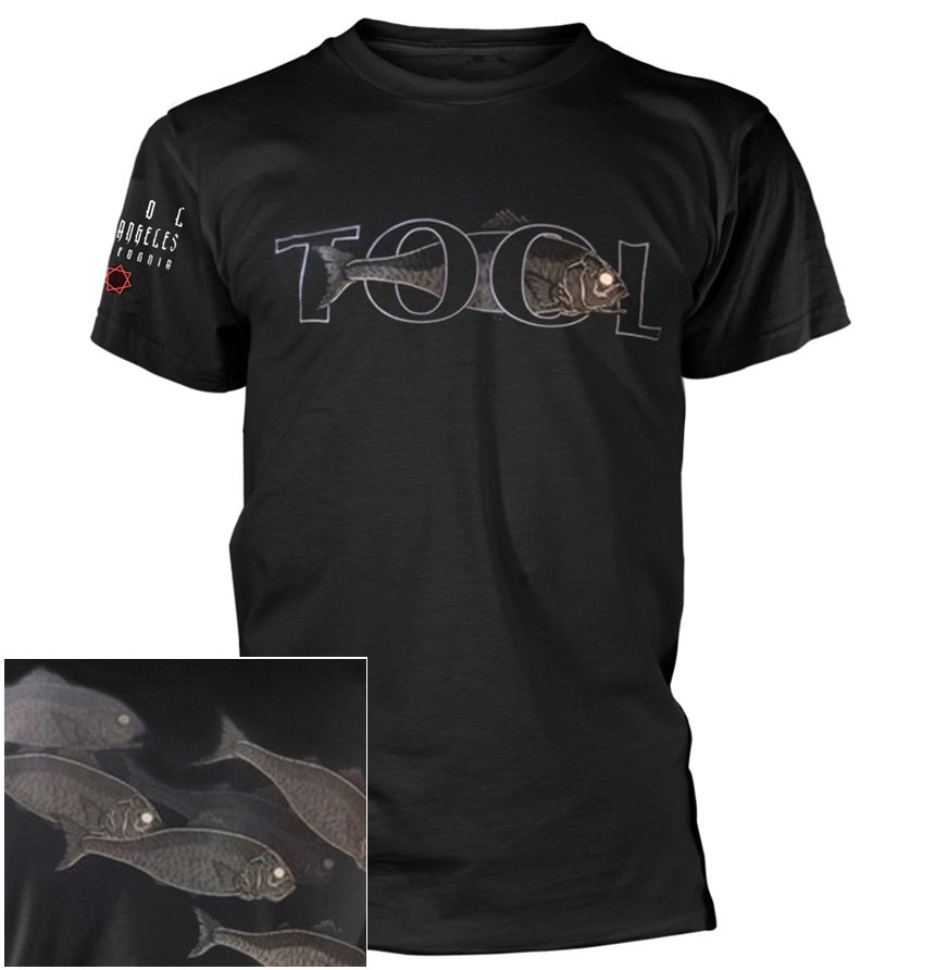  Glowing Eyed Fish Graphic Black Tee