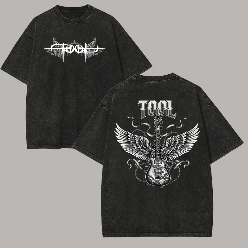 Vintage Wing Guitar Barbed Wire Oversized Rock Tee