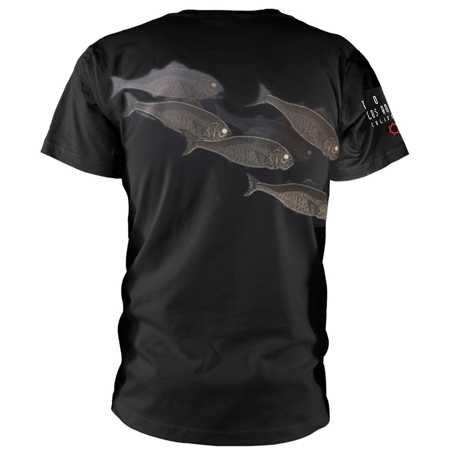  Glowing Eyed Fish Graphic Black Tee