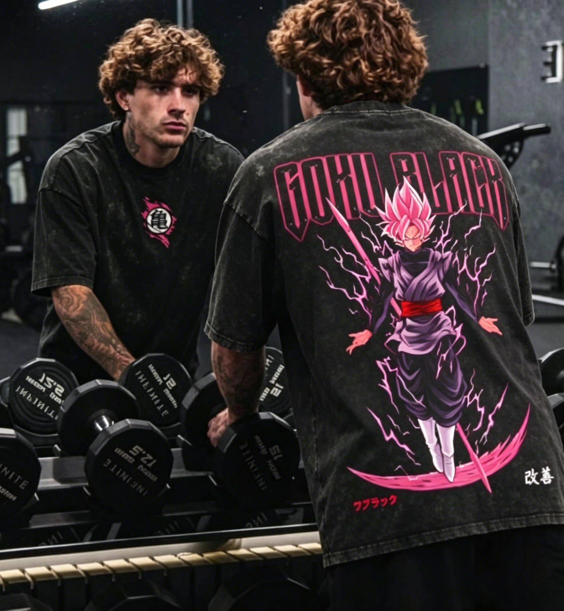 Dragon Ball Super Super Saiyan Rosé Goku Black Oversized Washed Tee