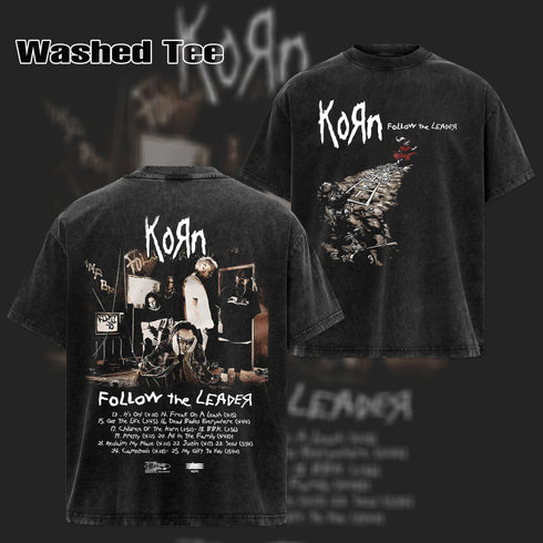 Korn Follow The Leader Tracklist Album Washed Tee