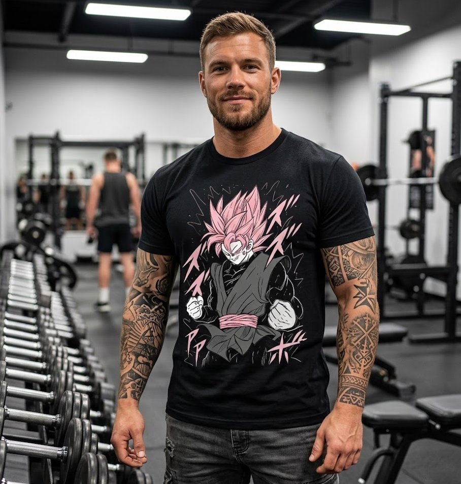 Dragon Ball Super Saiyan Rosé Black Goku Tee