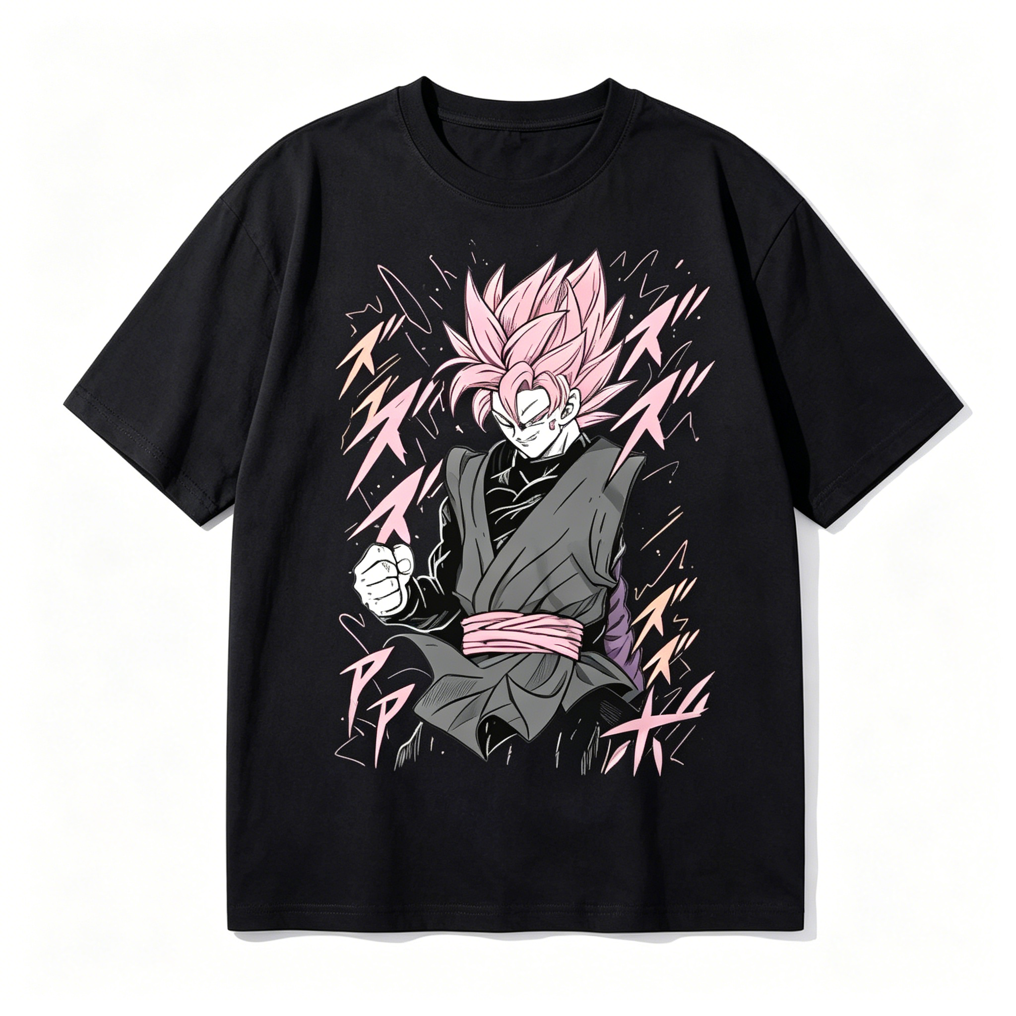 Dragon Ball Super Saiyan Rosé Black Goku Tee