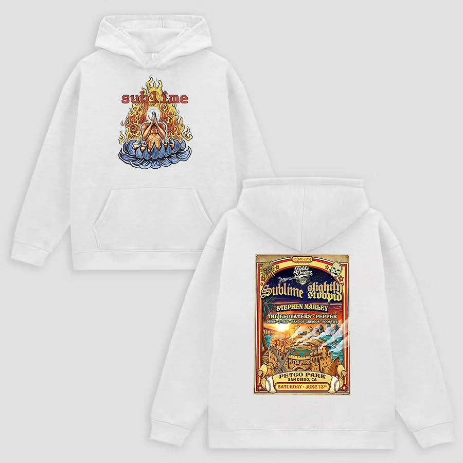 Front Burning Lotus Art Detailed Gig Poster Back Hoodie