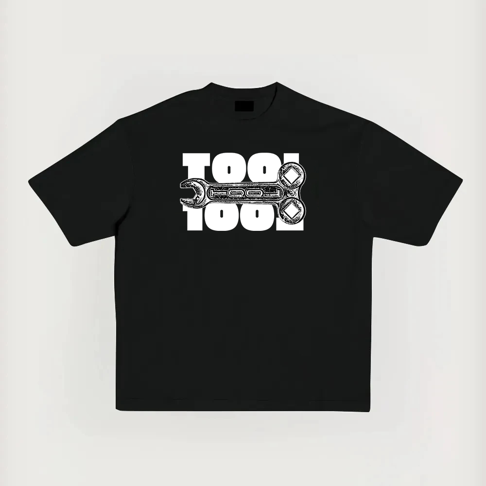 Tool Wrench Stacked Logo Vintage Black Tee