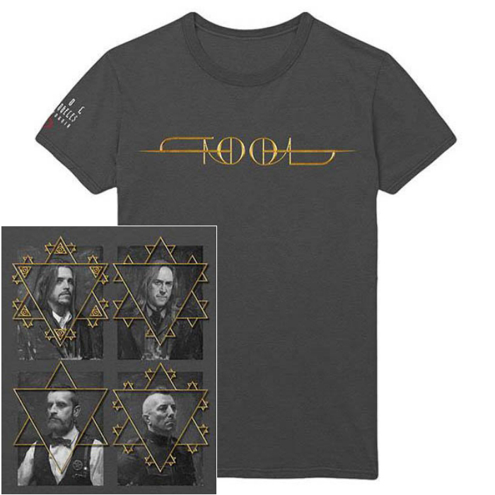 Golden Star Frame Band Portrait Oversized Rock Tee