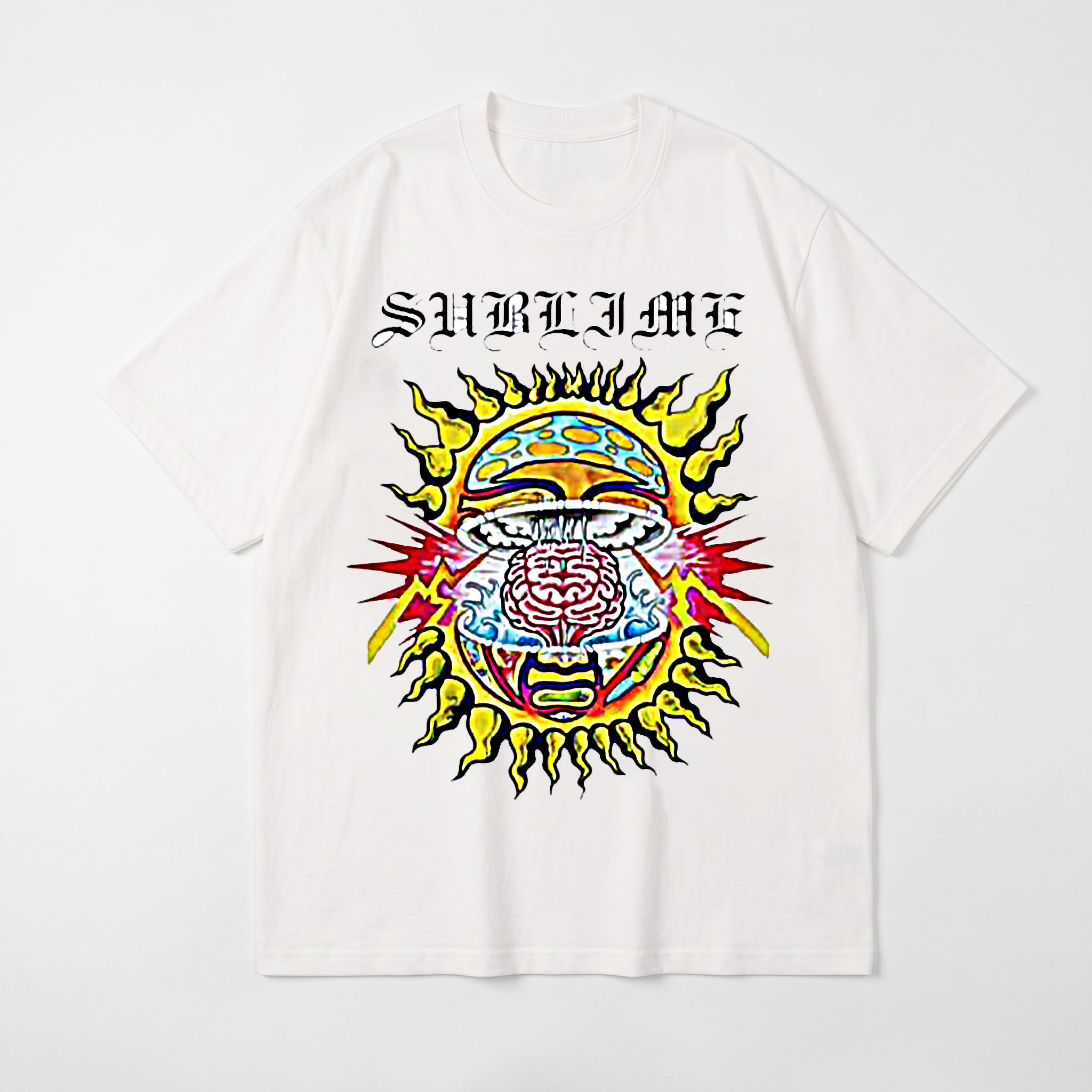 Sublime Trippy Brain Sun White T-Shirt
