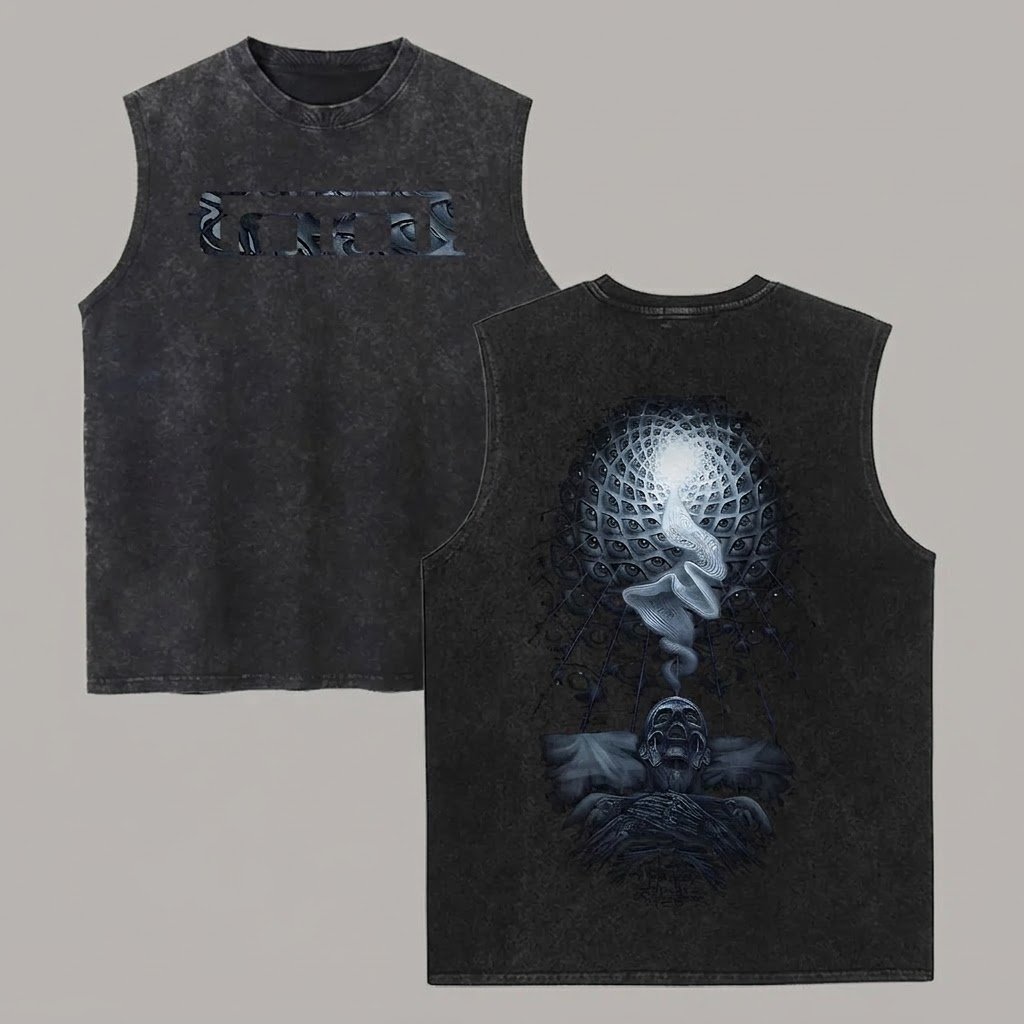 Distressed Tool Graphic Sleeveless Tank Top