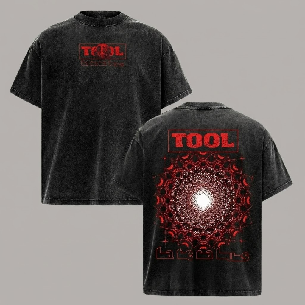 Vintage Red Kaleidoscope Mandala Acid Wash Street Tee