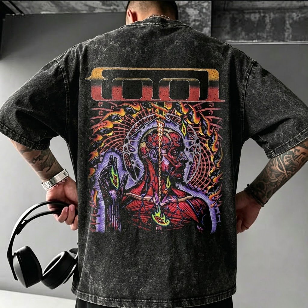 Vintage Washed  "Fiery Anatomy" Band Tee