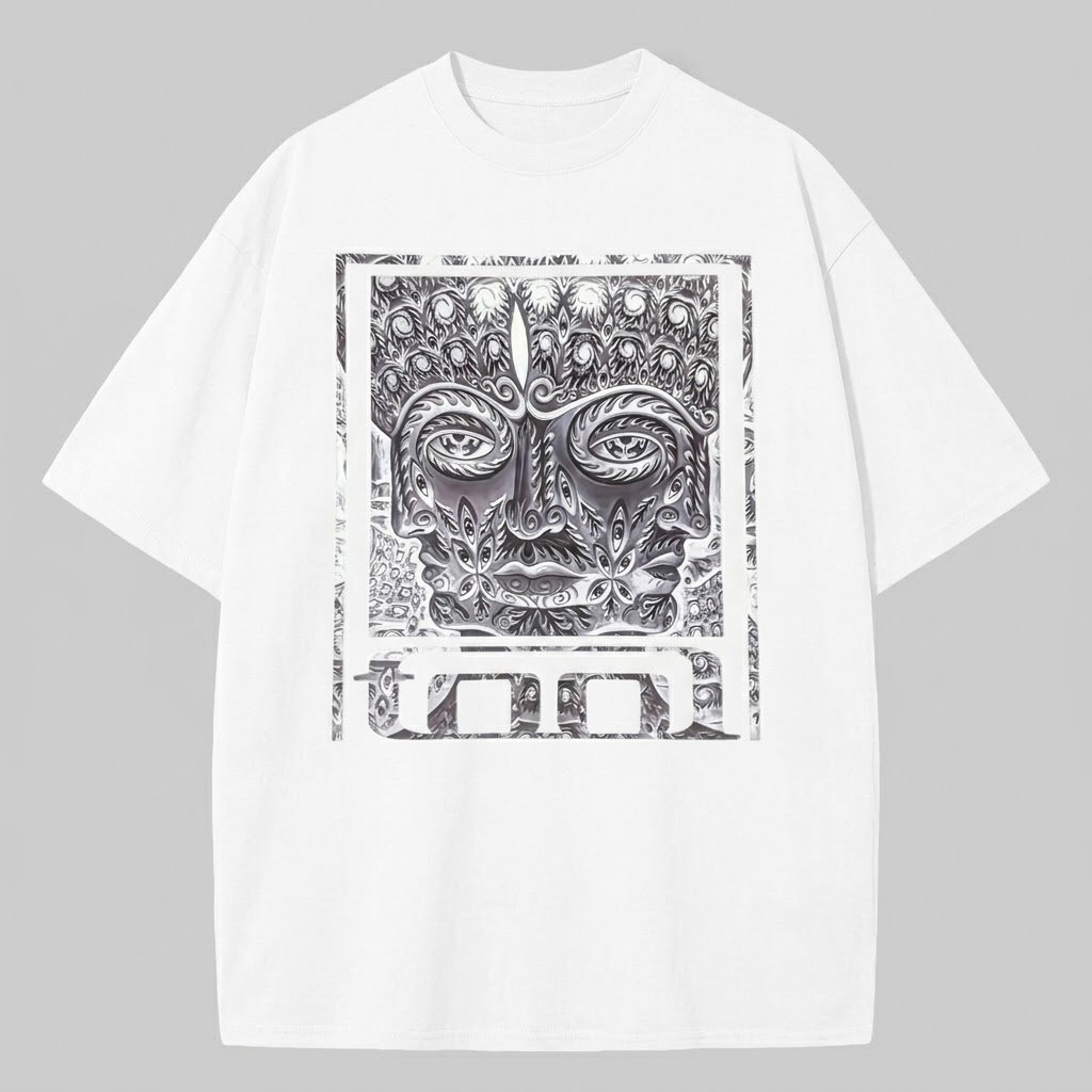 Grey Stone Face Oversized Rock Tee