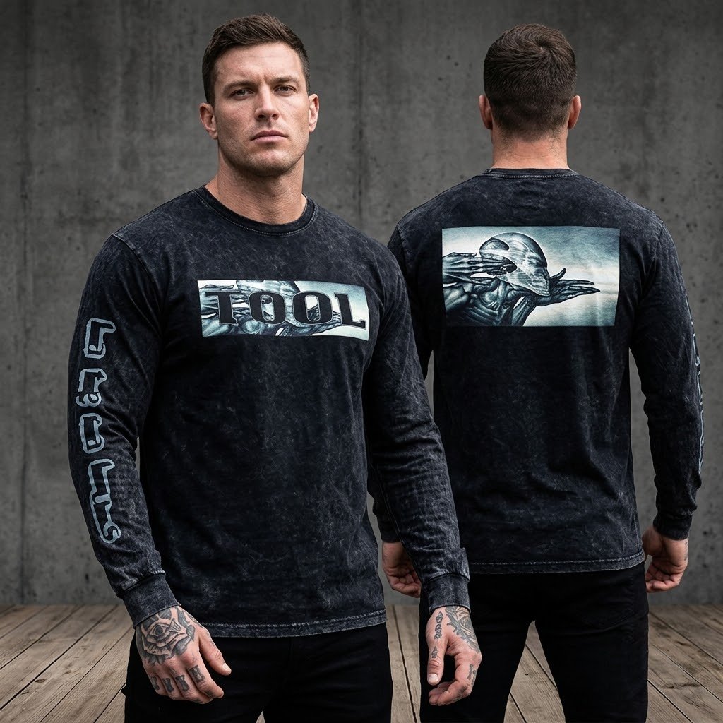 "Skeleton Outstretched Hands" Minimalist Long Sleeve Tee