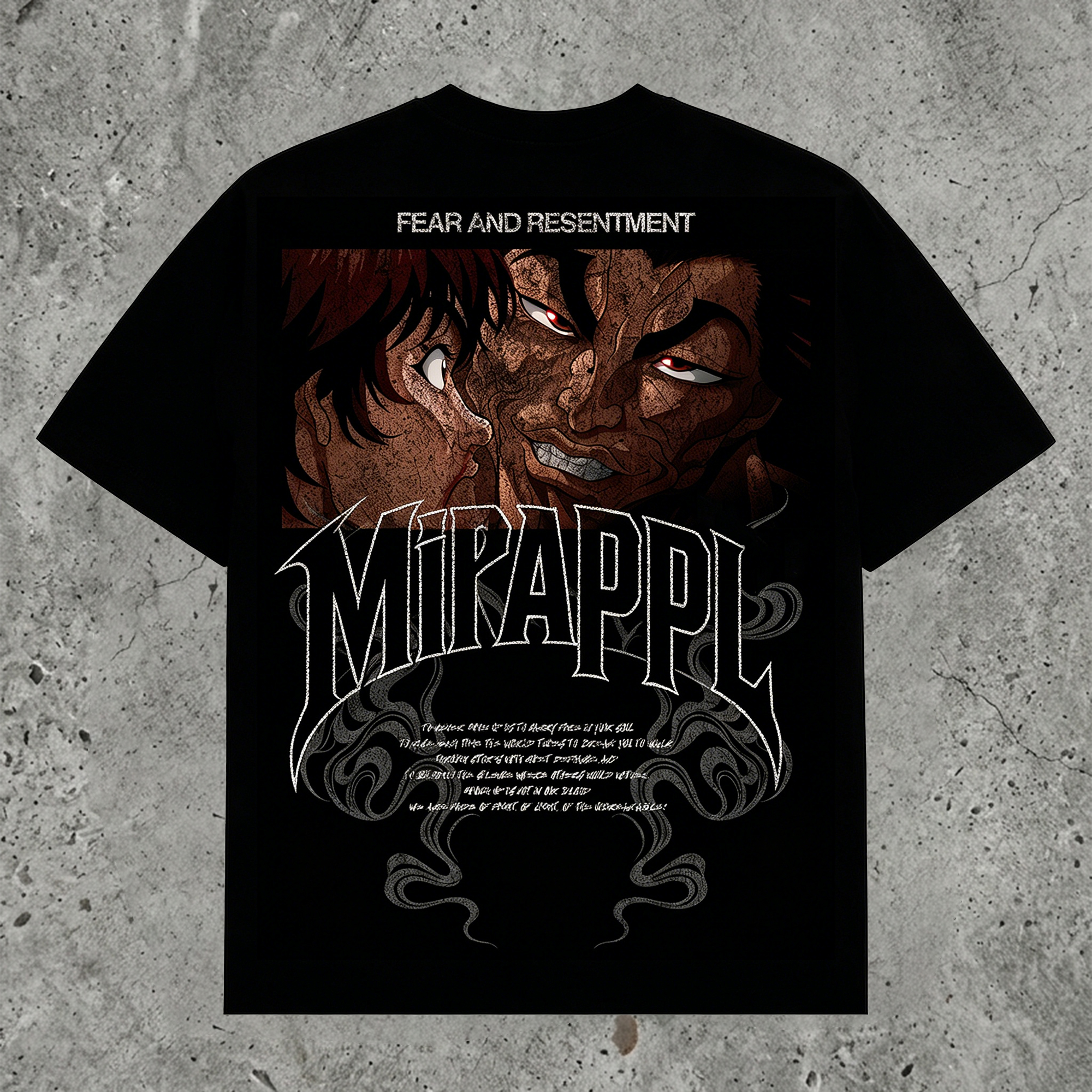 Brutal Strength Fighter Manga Back Print Pure Cotton Washed Oversized Tee