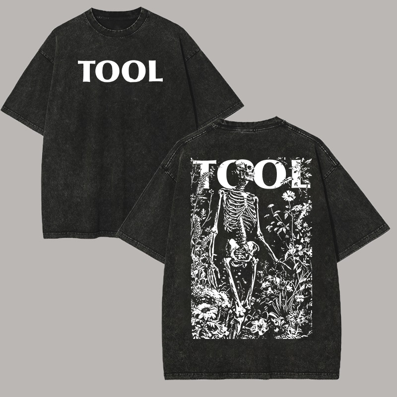 Botanical Wildflower Skeleton Oversized Metal Tee