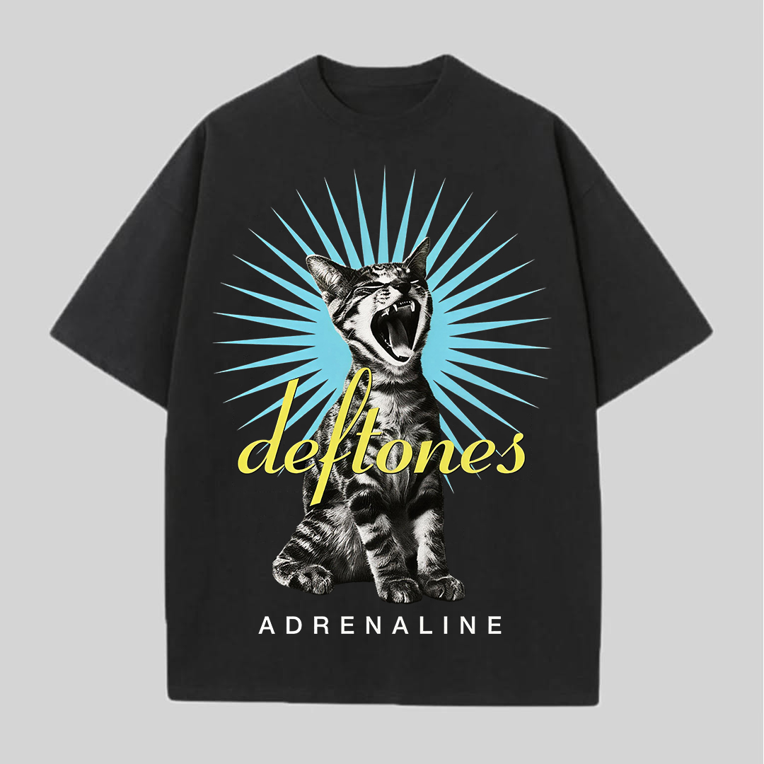 Deftones Adrenaline Cat Graphic Tee