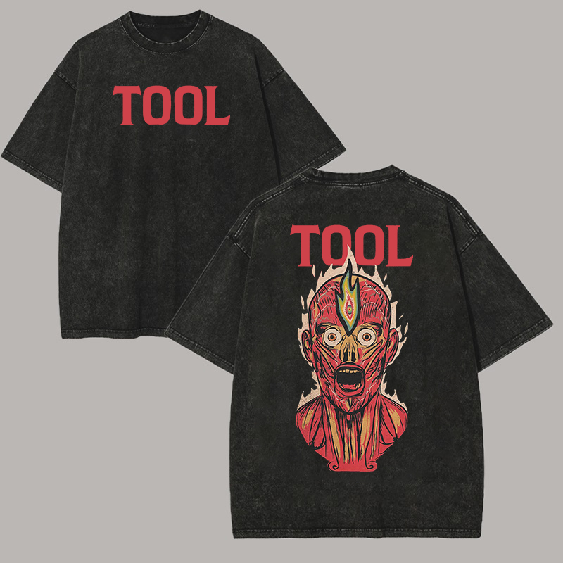 Tool Band Flaming Flesh Third Eye Oversized Metal Tee