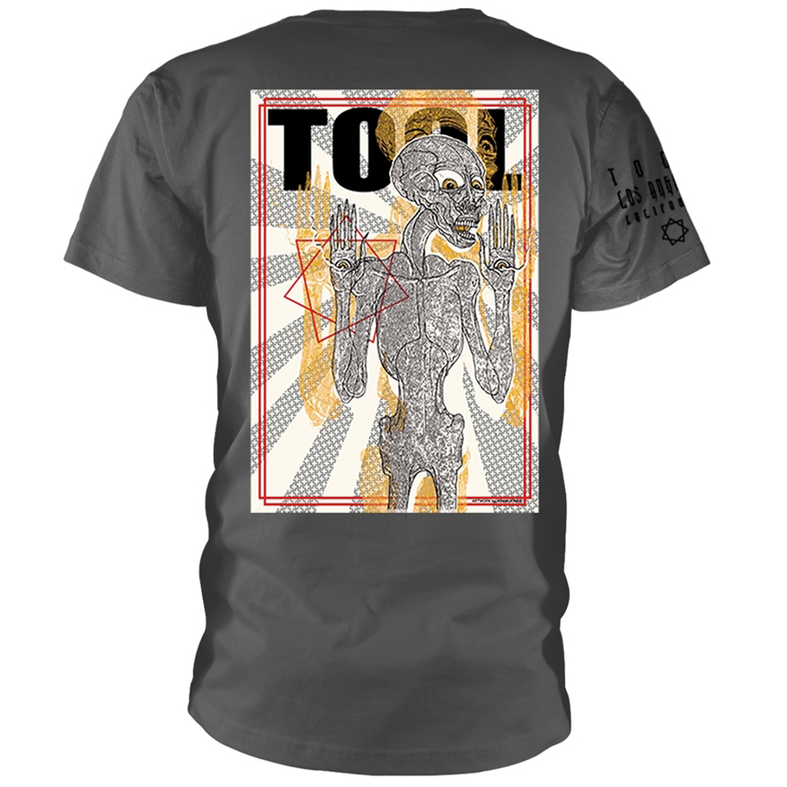 Vintage Sketch Skeleton Hexagram Oversized Rock Tee