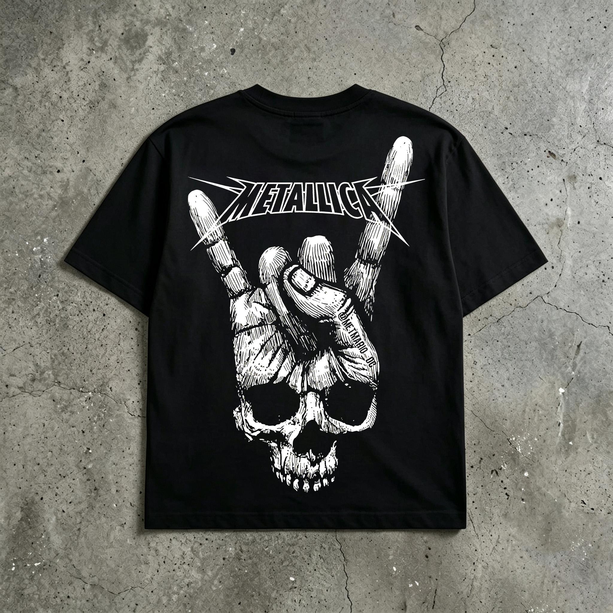 Metallica Rock On Skull Graphic Band Tee