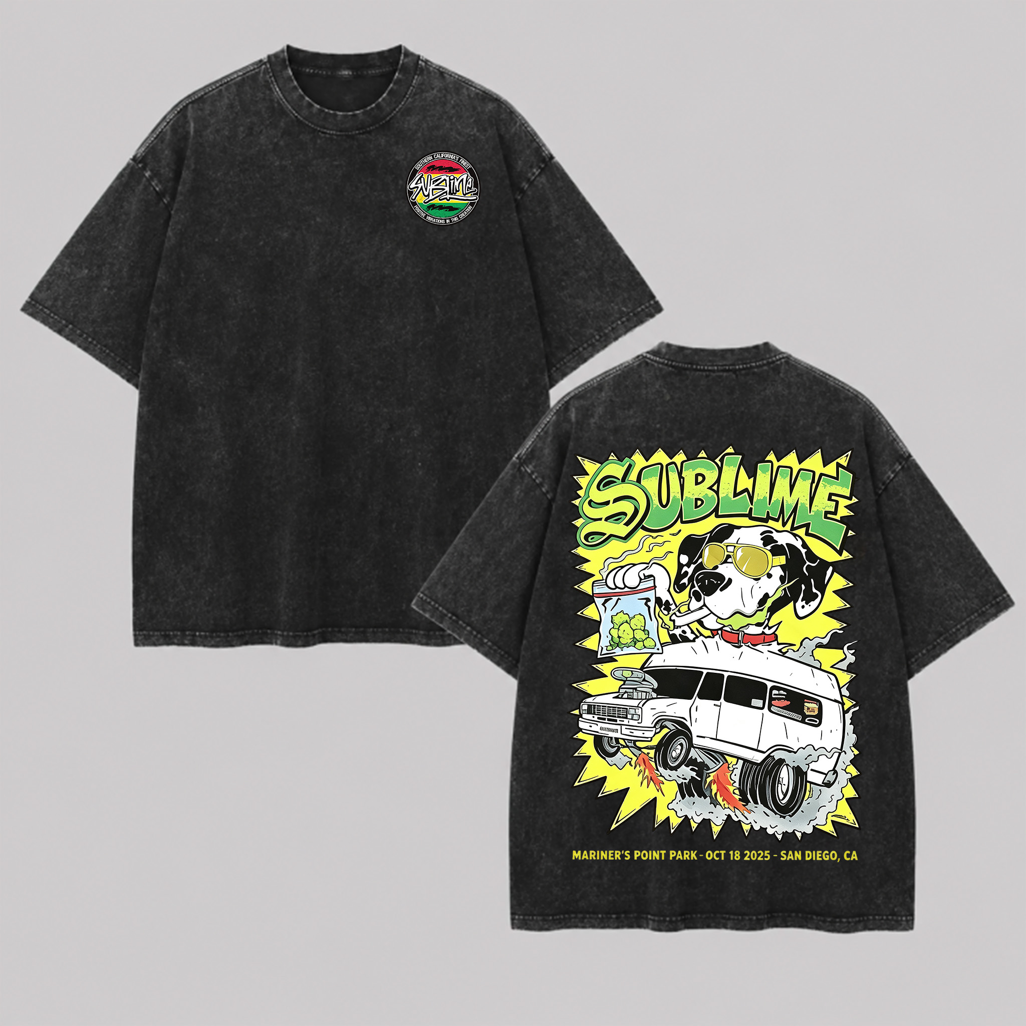 Sublime San Diego Dalmatian Van Tour Washed Tee