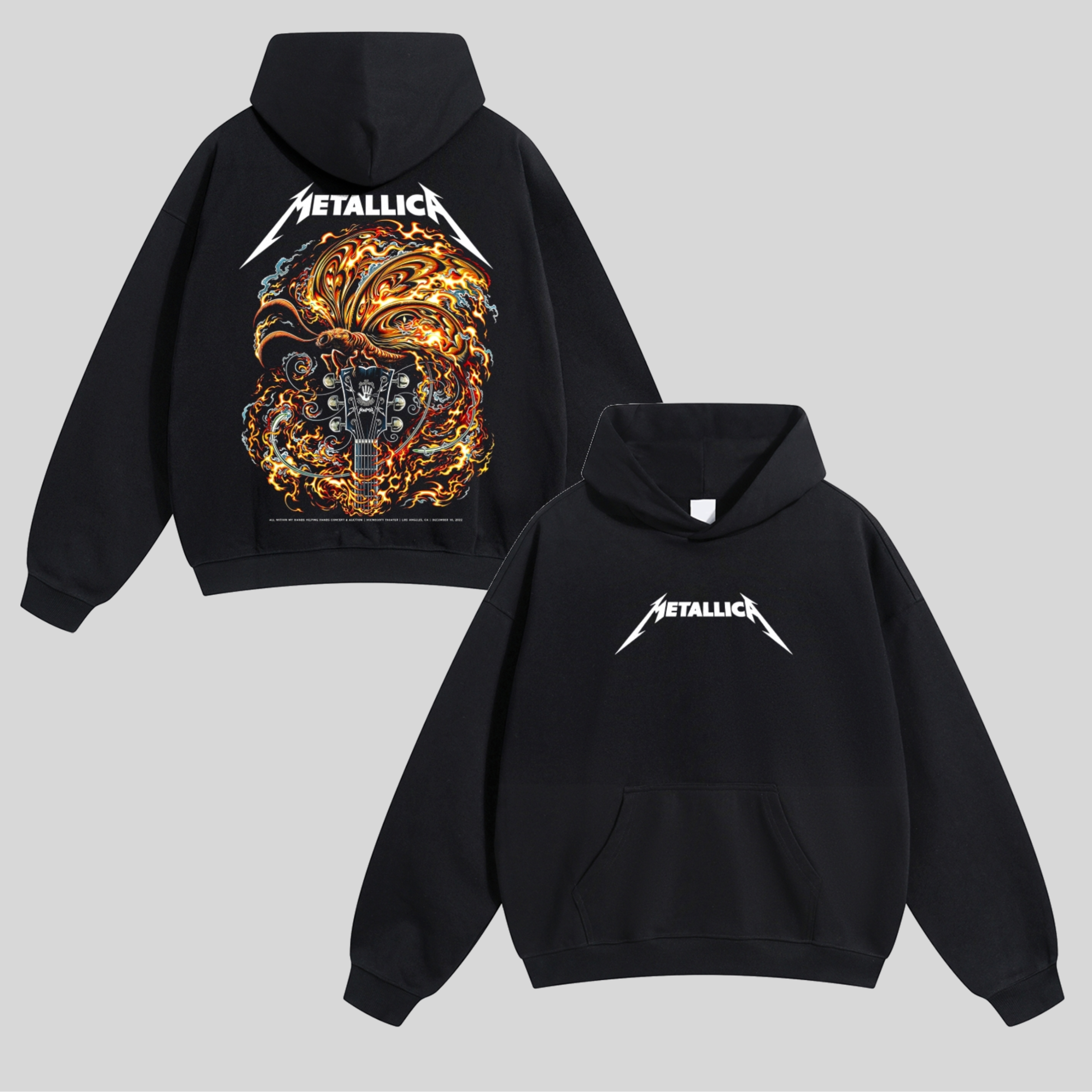 Flaming Serpent Guitar Art Hoodie