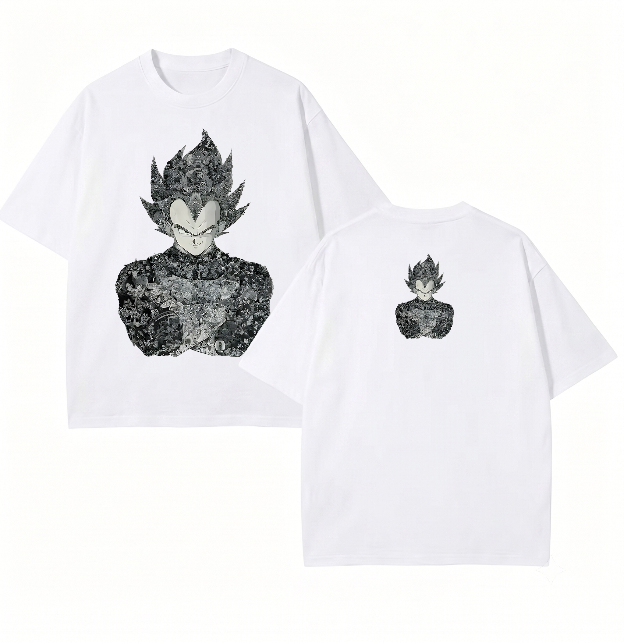 Dragon Ball Z Vegeta Manga Collage Minimalist Oversized Tee