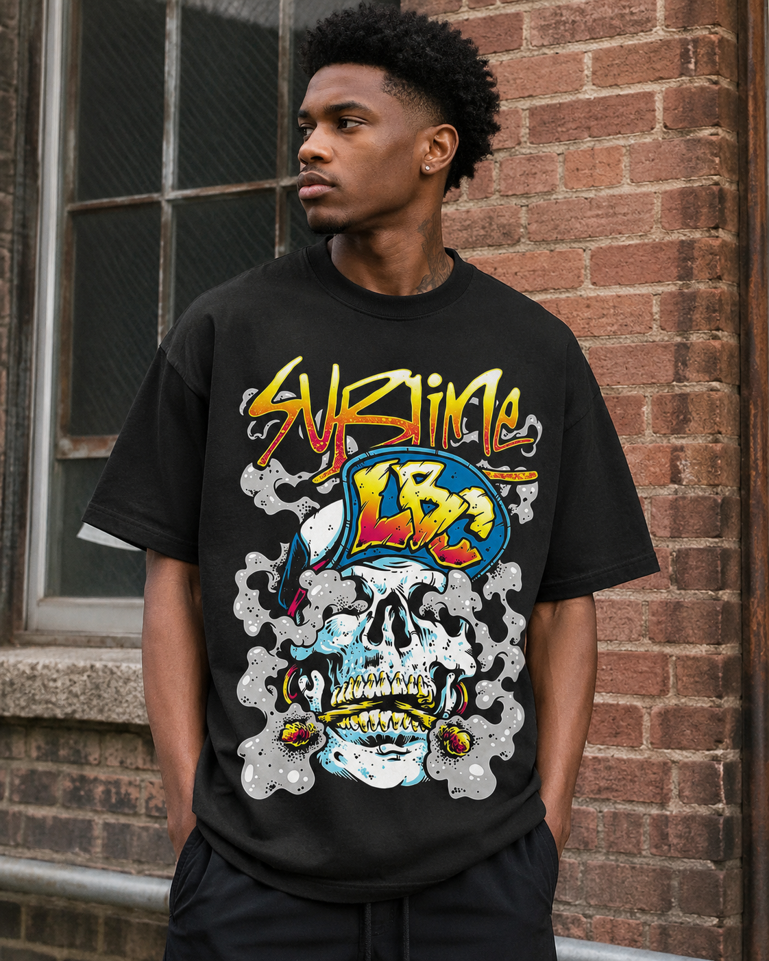 Sublime Skull Graffiti Graphic Tee