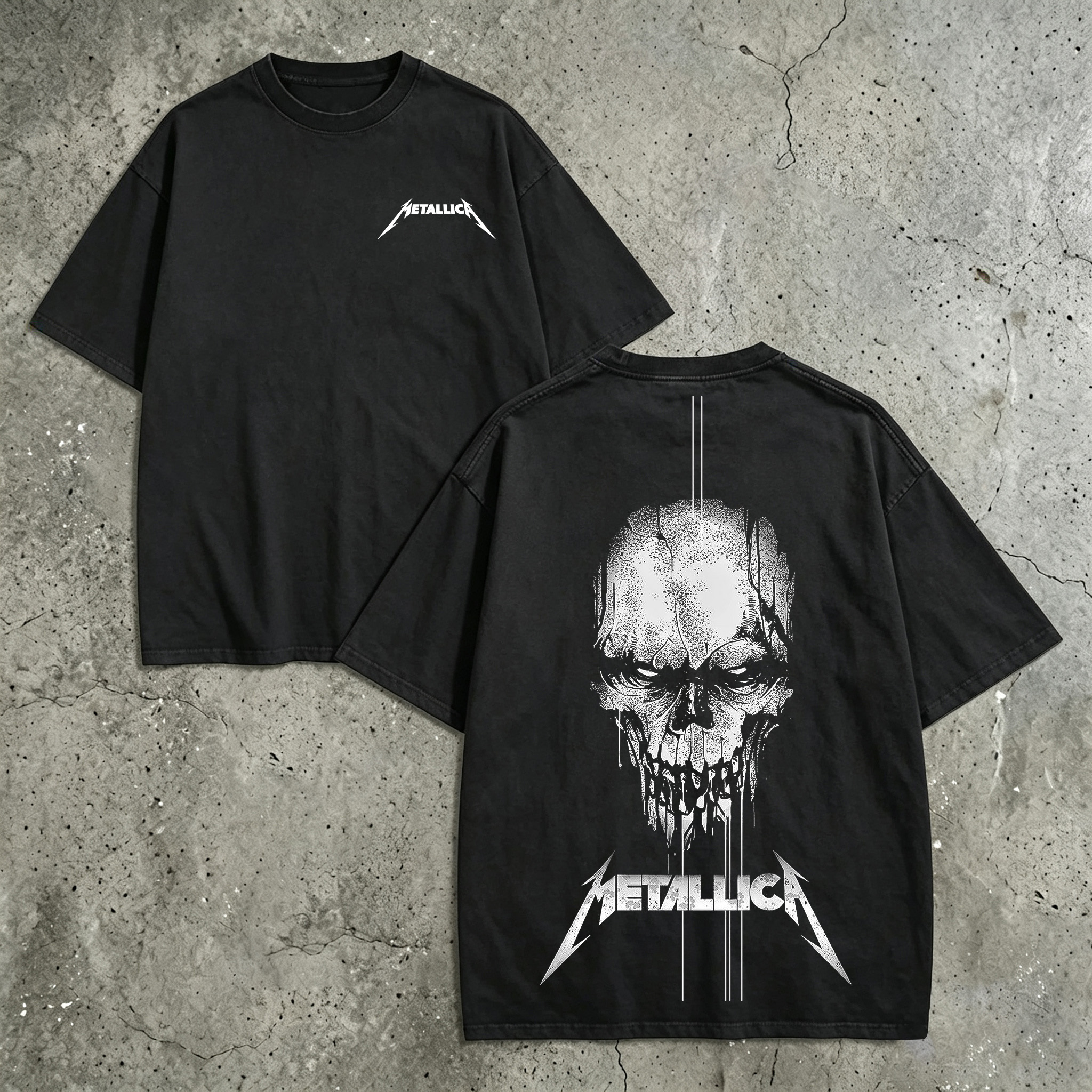 Metallica Dripping Dark Skull Vintage T-Shirt