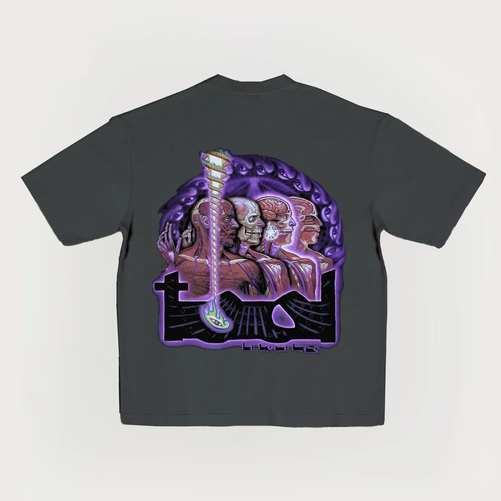 Anatomical Skeleton Spiral Oversized Metal Tee
