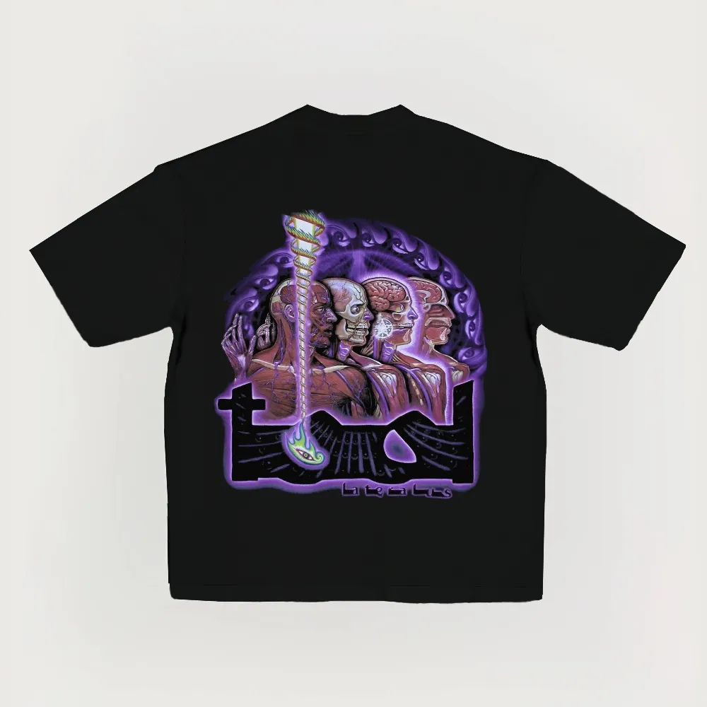 Anatomical Skeleton Spiral Oversized Metal Tee