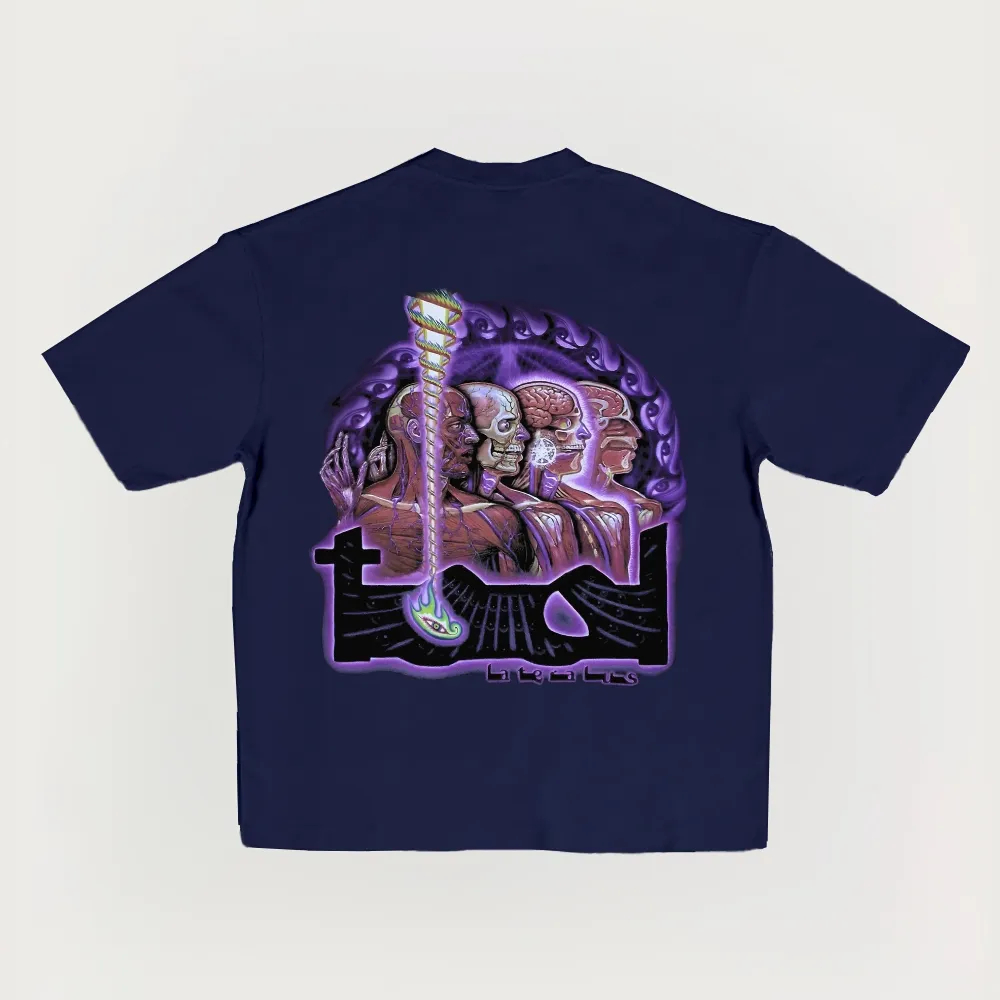 Anatomical Skeleton Spiral Oversized Metal Tee