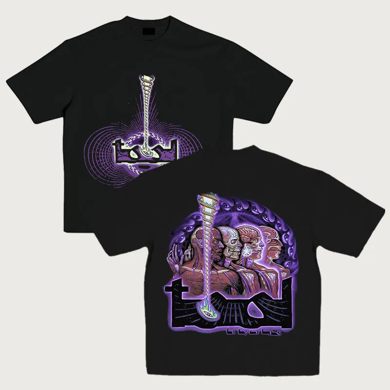 Anatomical Skeleton Spiral Oversized Metal Tee