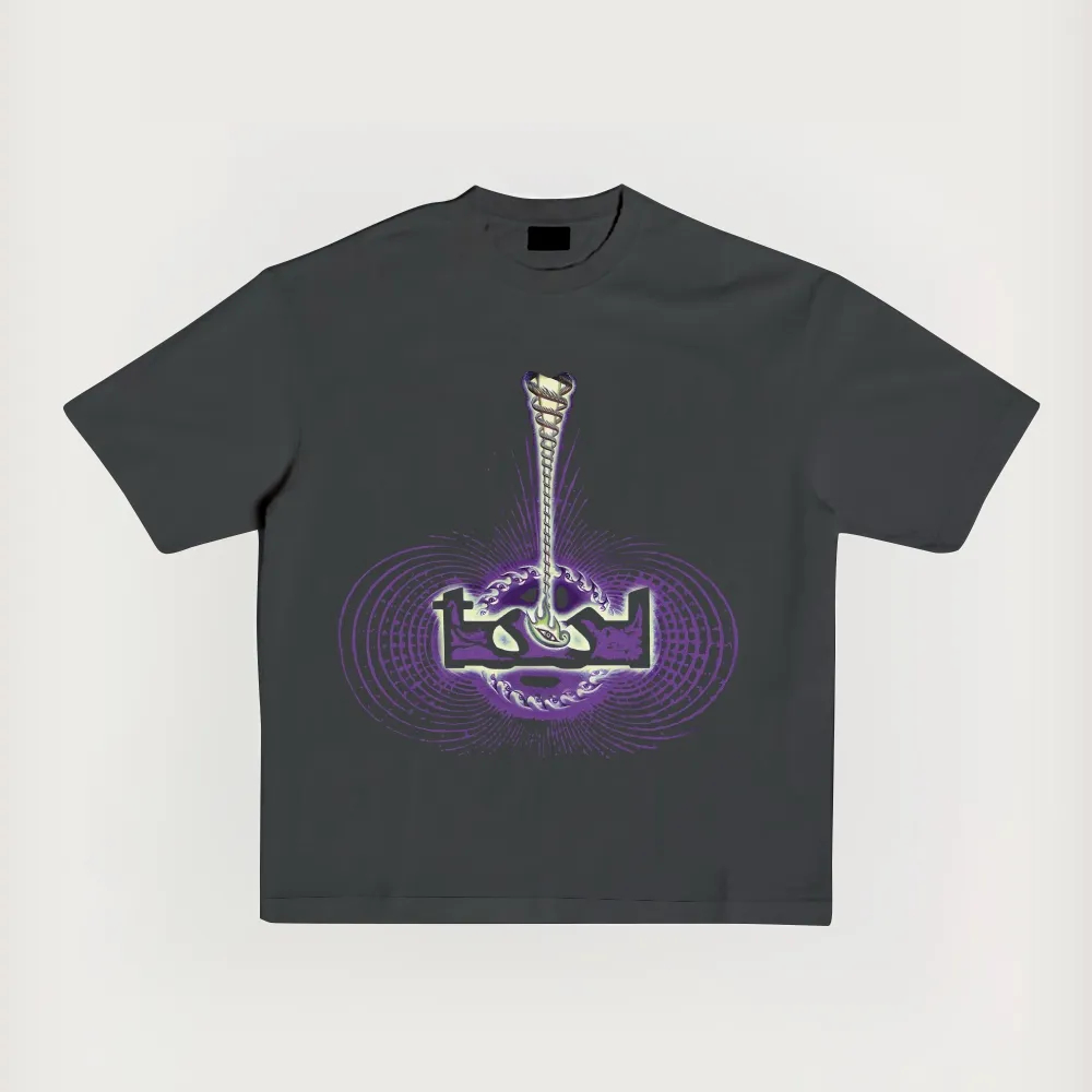Anatomical Skeleton Spiral Oversized Metal Tee