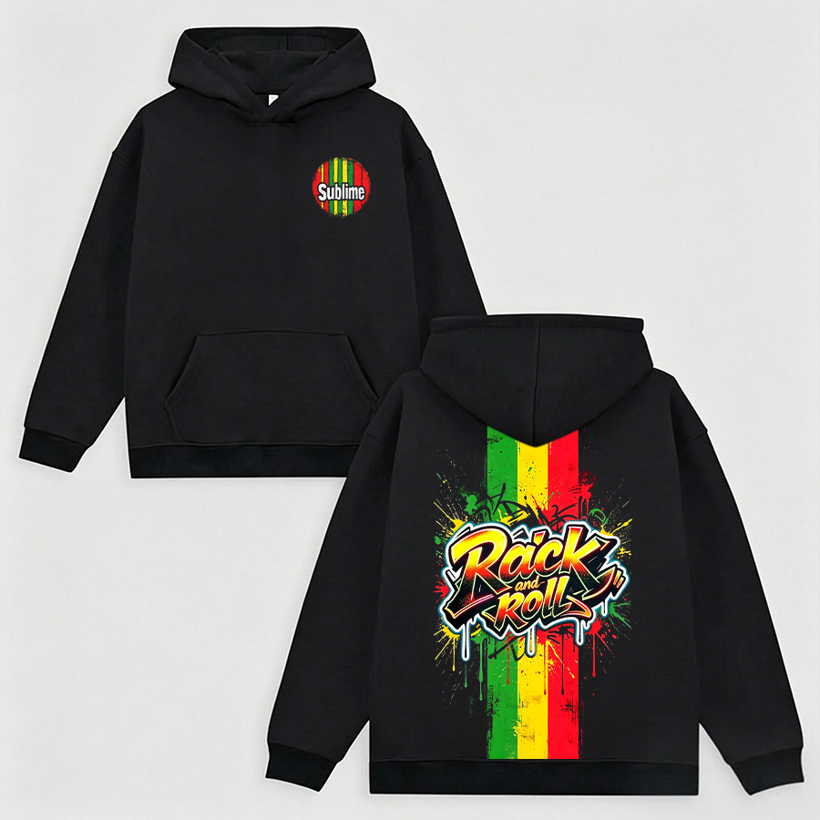 Rasta Rock N Roll Flag Hoodie