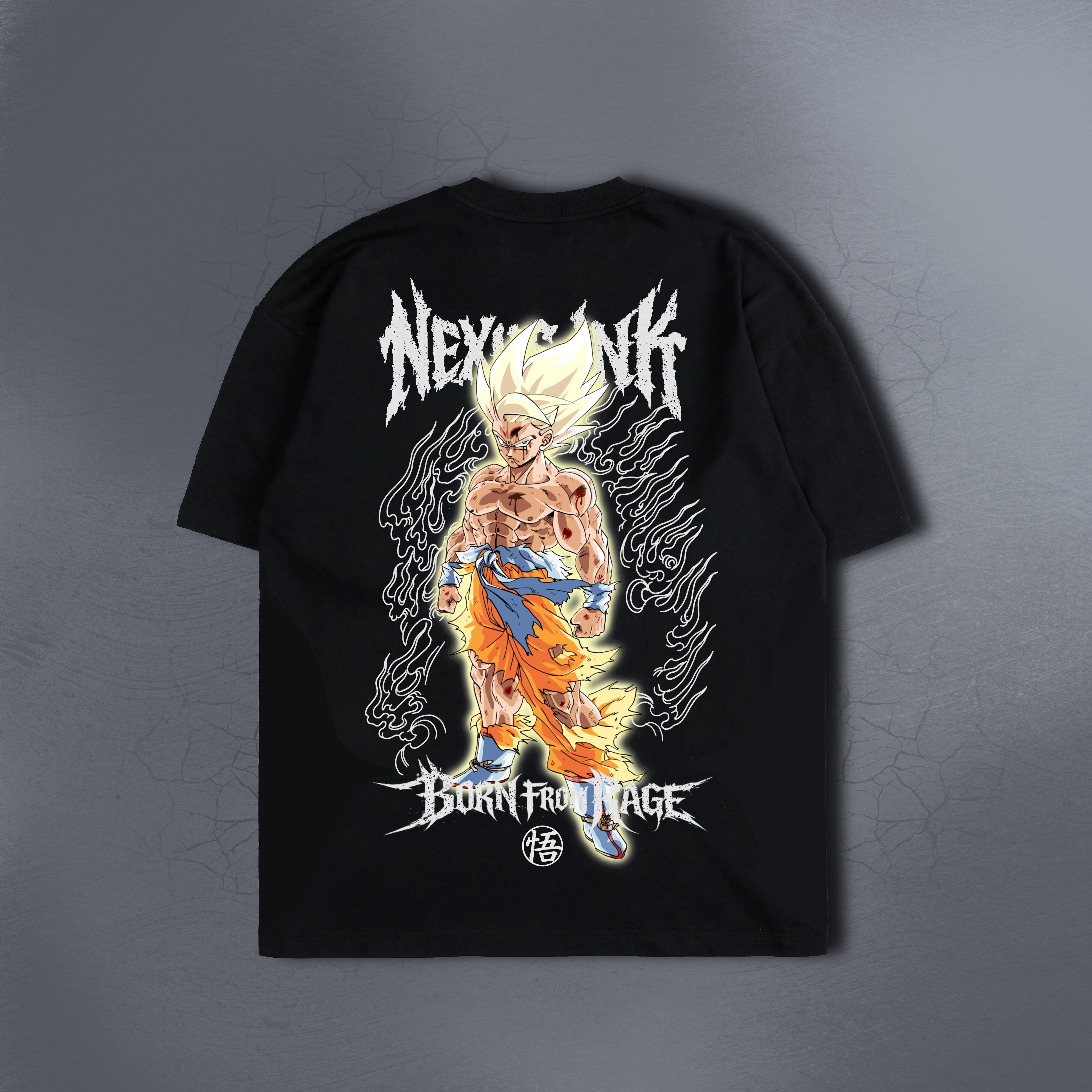 DBZ Goku "Born From Rage" Streetwear Oversized T-Shirt