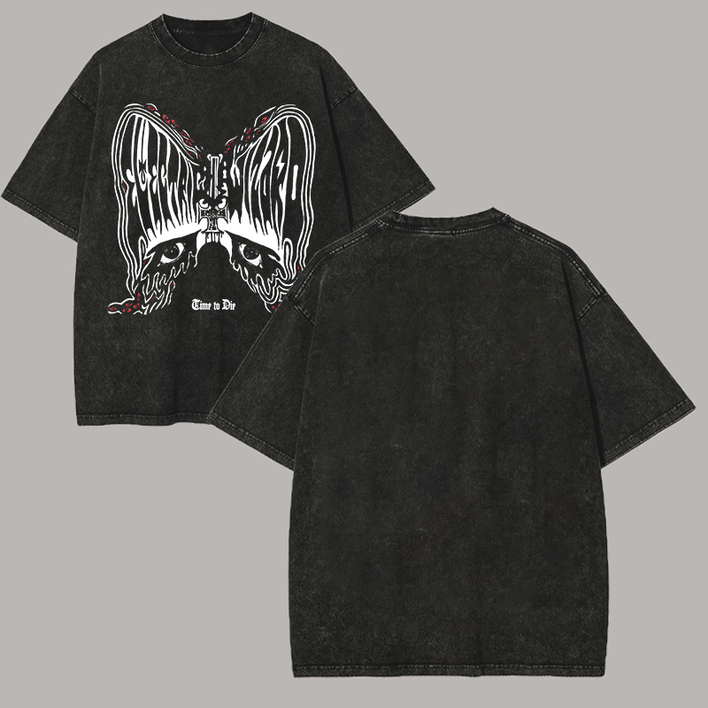 Tool Band Gothic Butterfly Demon Eyes Oversized Metal Tee