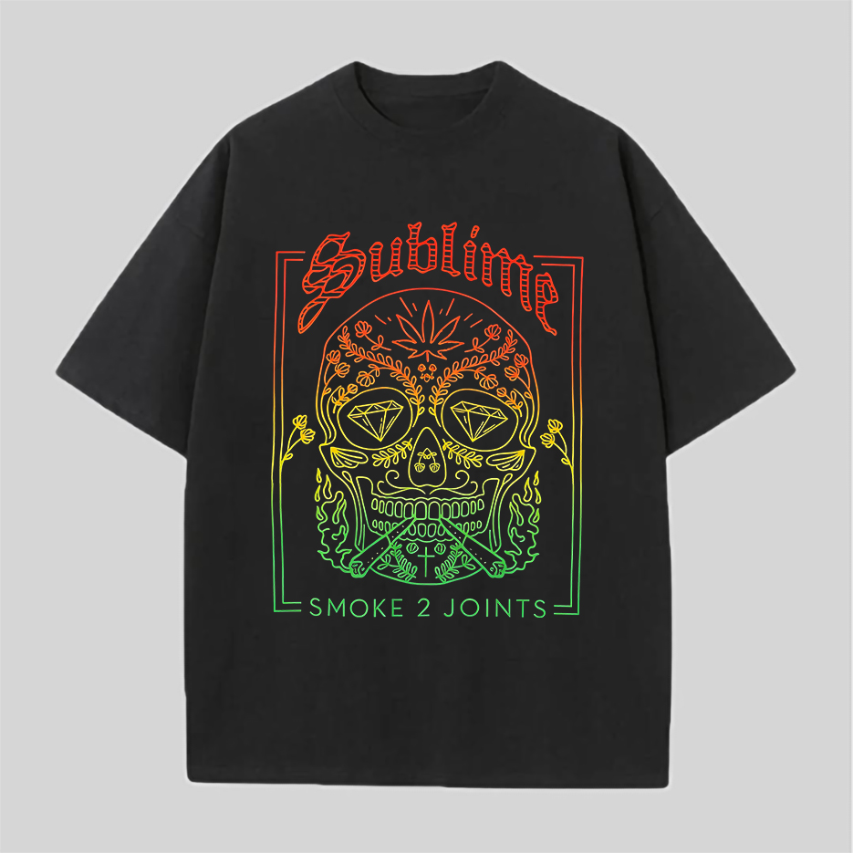 Sublime Smoke 2 Joints Gradient Skull Tee