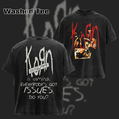 Korn 11/16/99 Issues Promo Text Washed Tee