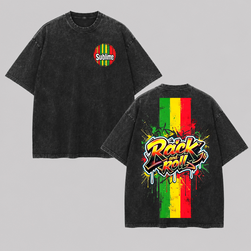 Rasta Rock N Roll Washed Tee